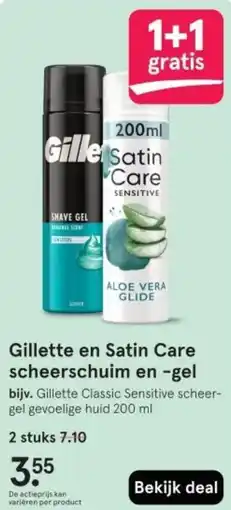 Etos Gillette en Satin Care scheerschuim en gel aanbieding