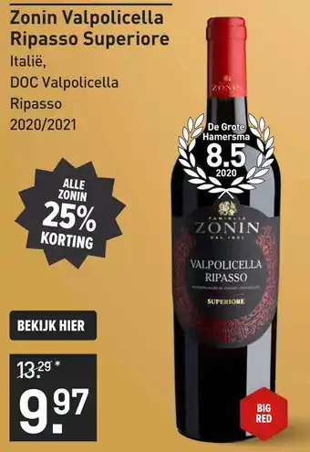 Gall & Gall Zonin Valpolicella Ripasso Superiore 75CL Wijn aanbieding