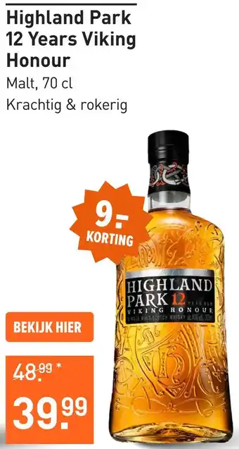 Gall & Gall Highland Park 12 Years Viking Honour 70CL Whisky aanbieding