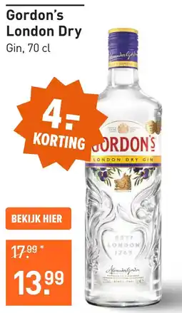 Gall & Gall Gordon's London Dry 70CL Mixen aanbieding