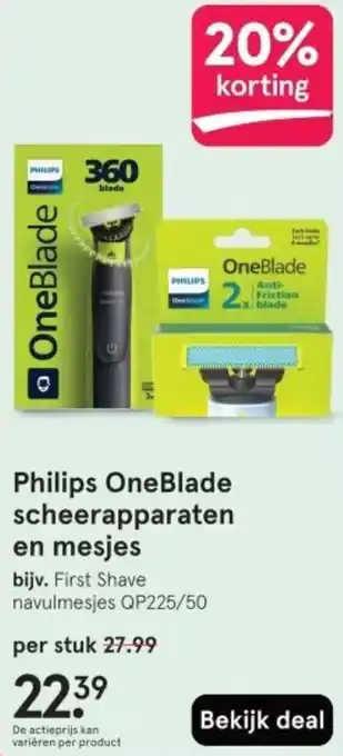 Etos Philips OneBlade scheerapparaten en mesjes aanbieding