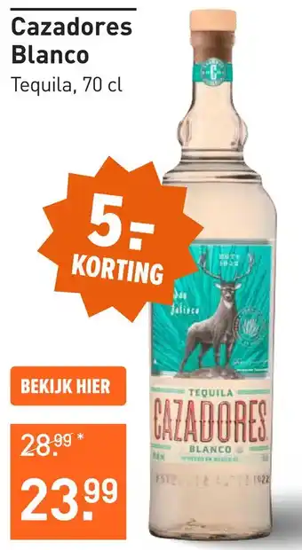 Gall & Gall Cazadores Blanco 70CL Mixen aanbieding