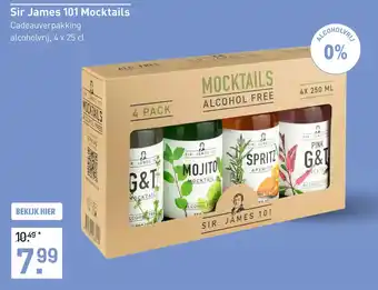 Gall & Gall Sir James 101 Mocktails Cadeauverpakking 100CL Mixen aanbieding