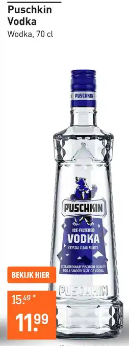 Gall & Gall Puschkin Vodka 70CL Mixen aanbieding