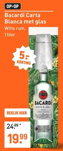 Gall & Gall Bacardí Carta Blanca met glas 100CL Mixen aanbieding