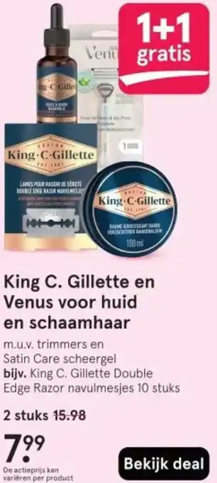 Etos King C. Gillette en Venus voor huid en schaamhaar aanbieding