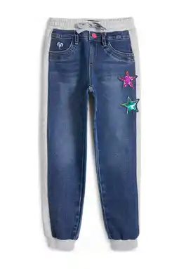 Wehkamp Desigual high waist relaxed jeans met pailletten denim medium wash aanbieding