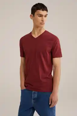 Wehkamp WE Fashion slim fit T-shirt dark plum aanbieding