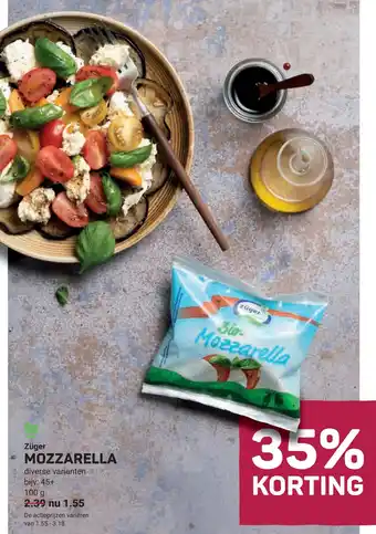 Ekoplaza Züger MOZZARELLA aanbieding