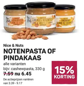 Ekoplaza Nice & Nuts NOTENPASTA OF PINDAKAAS aanbieding