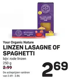 Ekoplaza Your Organic Nature LINZEN LASAGNE OF SPAGHETTI aanbieding