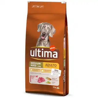 Zooplus 25% korting! 2 x Ultima honden droogvoer - Medium / Maxi Adult Rund (2 x 12 kg) aanbieding