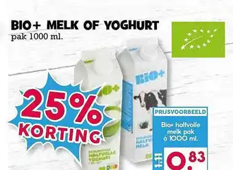 Boon`s Markt Bio+ Melk Of Yoghurt 25% Korting 1000ml aanbieding