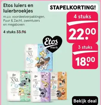 Etos Etos luiers en luierbroekjes aanbieding