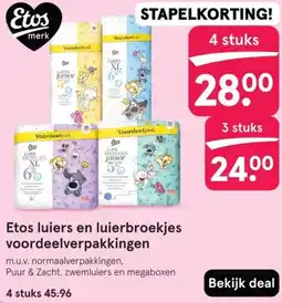 Etos Etos luiers en luierbroekjes voordeelverpakkingen aanbieding