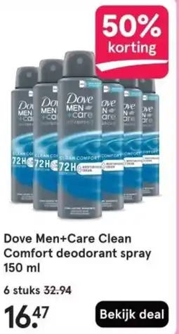 Etos Dove Men+Care Clean Comfort deodorant spray aanbieding