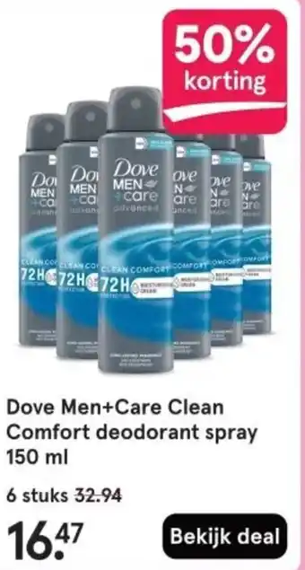 Etos Dove Men+Care Clean Comfort deodorant spray aanbieding