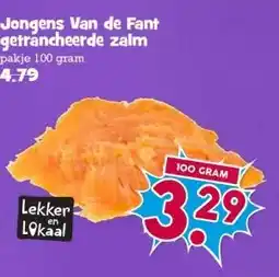 Boon`s Markt Jongens Van de Fant getrancheerde zalm pakje 100 gram aanbieding