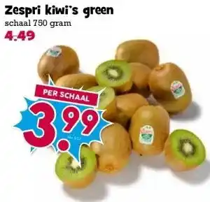 Boon`s Markt Zespri kiwi's green schaal 750 gram aanbieding