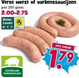 Boon`s Markt Verse worst of varkenssaucijzen aanbieding