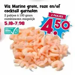 Boon`s Markt Vis Marine grote, roze en/of cocktail garnalen aanbieding