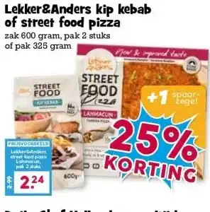 Boon`s Markt Lekker&Anders kip kebab of street food pizza aanbieding