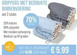 Boon`s Markt GRIPPERS MET BEDRUKTE BINNENVOERING aanbieding