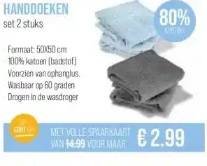 Boon`s Markt HANDDOEKEN set 2 stuks aanbieding