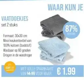 Boon`s Markt VAATDOEKJES set 2 stuks aanbieding