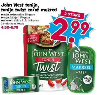 Boon`s Markt John West tonijn. tonijn twist en/of makreel aanbieding