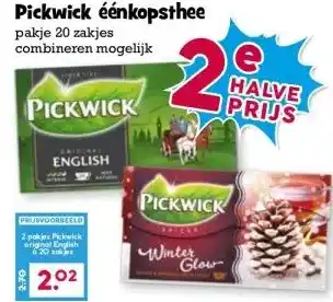 Boon`s Markt Pickwick éénkopsthee aanbieding