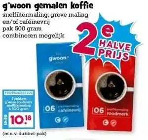 Boon`s Markt g'woon gemalen koffie aanbieding