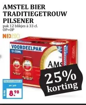 Boon`s Markt AMSTEL BIER TRADITIEGETROUW PILSENER aanbieding