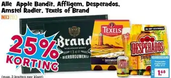 Boon`s Markt Alle Apple Bandit. Affligem, Desperados. Amstel Radler, Texels of Brand aanbieding