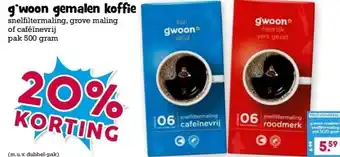 Boon`s Markt g'woon gemalen koffie aanbieding