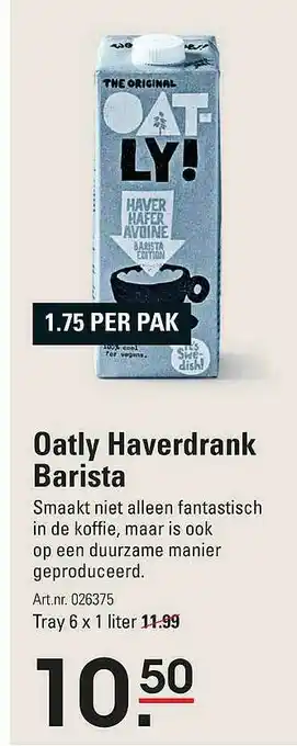 De Kweker Oatly Haverdrank Barista aanbieding