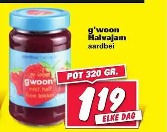 Nettorama G'woon Halvajam 320gr aanbieding