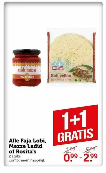 Coop Alle Faja Lovi, Mezze Ladid Of Rosita's 1+1 Gratis aanbieding