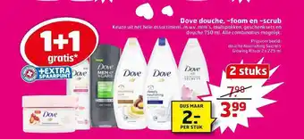 Trekpleister Dove douche, -foam en -scrub aanbieding