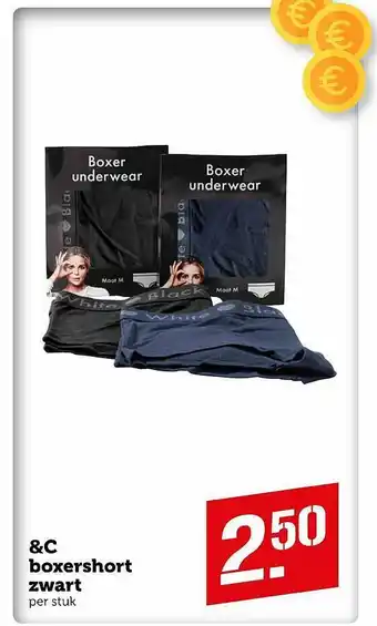 Coop &C Boxershort Zwart aanbieding