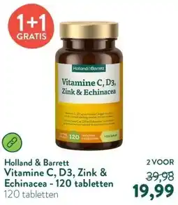 Holland & Barrett Vitamine C, D3, Zink & Echinacea - 120 tabletten aanbieding