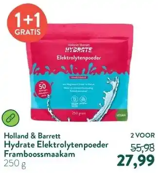 Holland & Barrett Hydrate Elektrolytenpoeder Framboossmaakam aanbieding