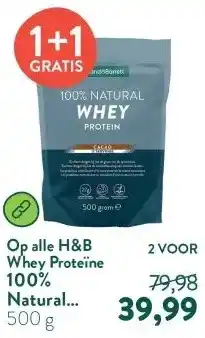 Holland & Barrett 100% Natural Whey Protein Cacao aanbieding