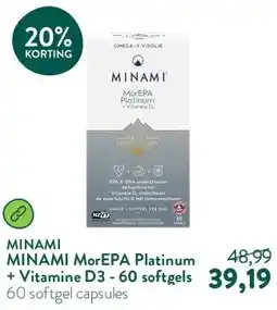 Holland & Barrett MINAMI MorEPA Platinum + Vitamine D3 - 60 softgels aanbieding