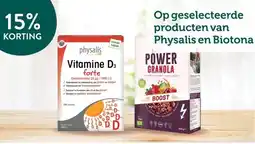 Holland & Barrett 15%KORTINGOp geselecteerde producten van Physalis en Biotona aanbieding