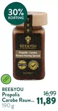 Holland & Barrett Propolis Carobe Rauwe Honing Spread - 190g aanbieding