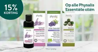 Holland & Barrett 15% KORTING Op alle Physalis Essentiële oliën aanbieding