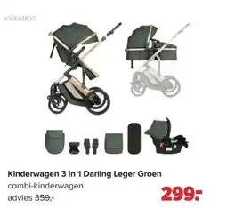 Baby-Dump Kinderwagen 3 in 1 Darling Leger Groen aanbieding