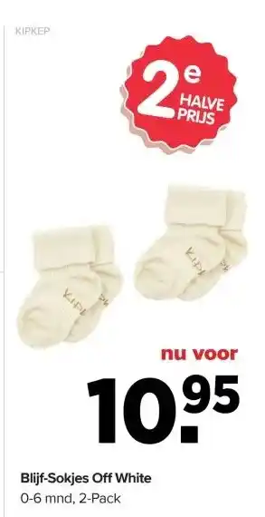 Baby-Dump Blijf-Sokjes Off White aanbieding