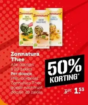 Coop Zonnatura Thee aanbieding